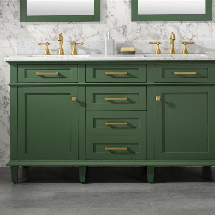 60" Caramay Green Double Vanity – Marble Top, Modern Bathroom Style