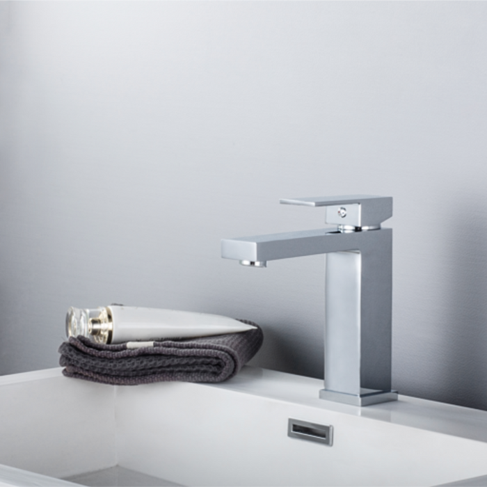 Kallum UPC Brass Bathroom Faucet Chrome Supreme w/ Drain
