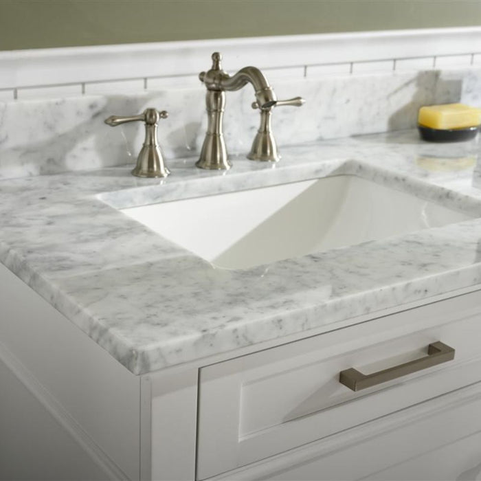 Ilene 72" Wood Double Vanity White – Sleek Design, Marble Countertop