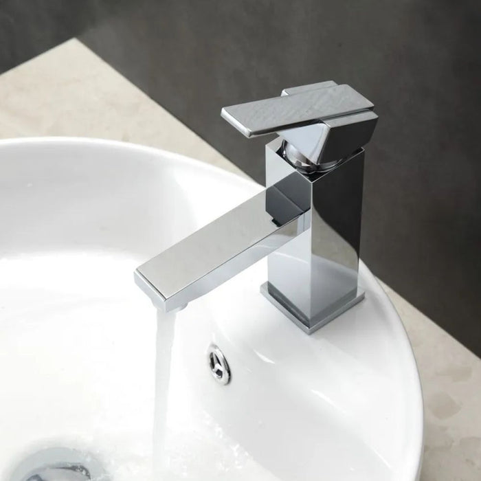 Amanda Chrome Brass Single Lever Bathroom Sink Faucet – Corrosion Resistant cUPC Certified