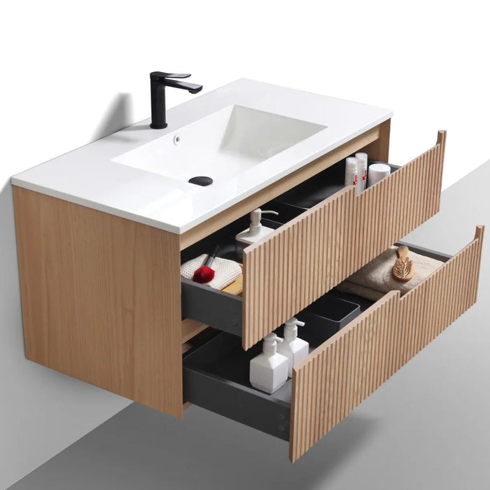 FIORE 40'' Wall Mount Cabinet - Oak Wood