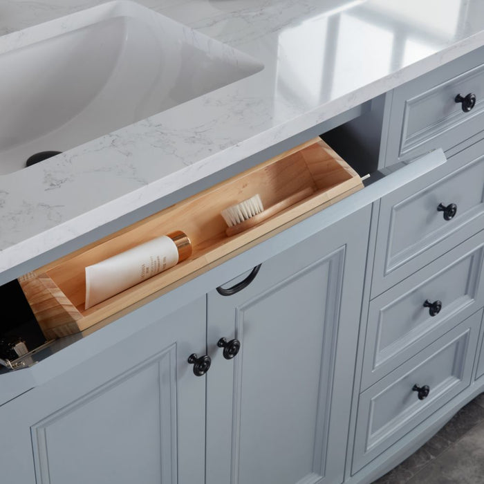 Arcene 72" Cadet Finish Bathroom Vanity with Artificial Stone Countertop & Soft Close Drawers
