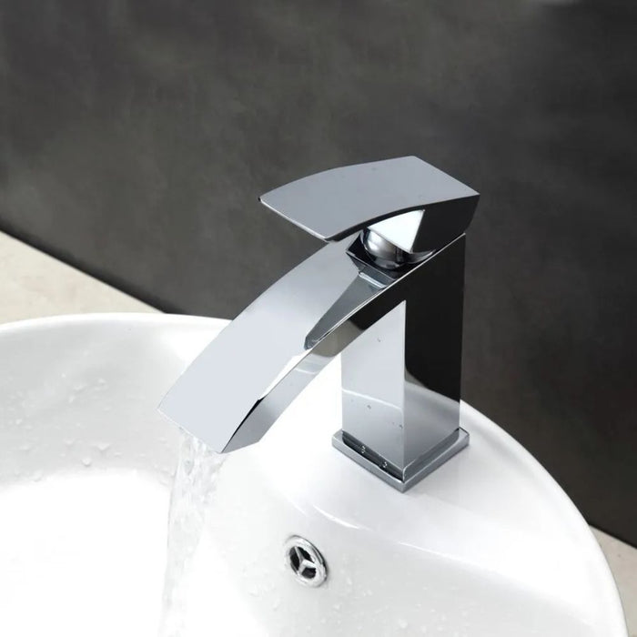 Nichols Chrome Bathroom Faucet Single Lever Widespread - Solid Brass cUPC Certified Vanity Faucet