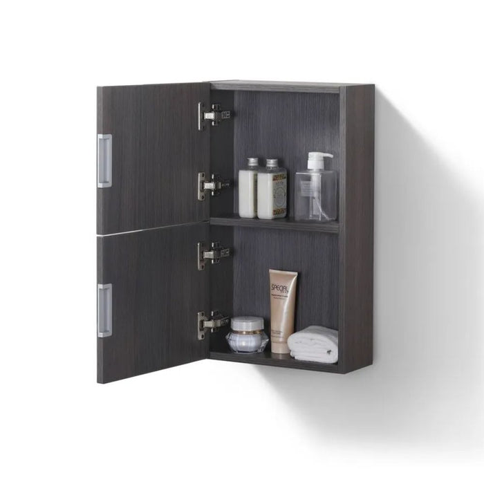 Ribbon 14" x 24" Gray Oak Linen Side Cabinet – Single Door Storage with Soft Close Hardware