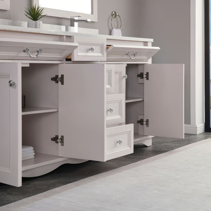 Iria 72" White Solid Wood Double Sink Vanity with Artificial Stone Top