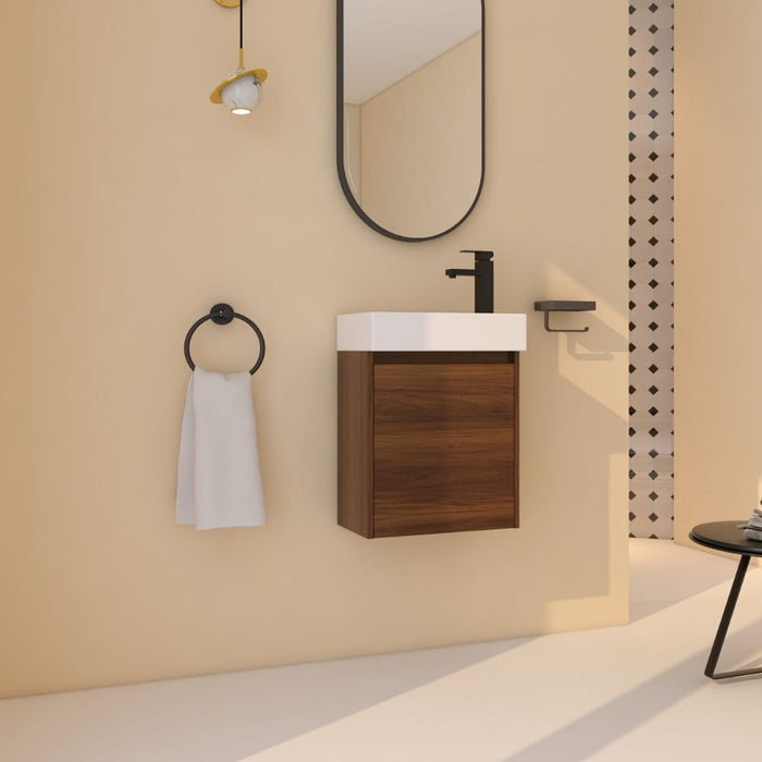 Azura 18" Plywood Sink Vanity Ceramic Top – Compact Modern Design No Faucet