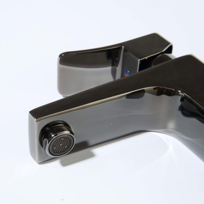 Ophel Single Brass Faucet Max Glossy Black Style UPC w/ Drain