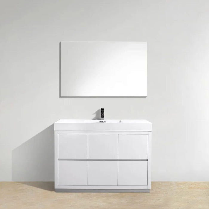 Bliss 48" High Gloss White Free Standing Modern Bathroom Vanity