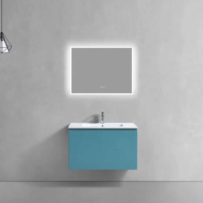 Levi 32" Teal Green Floating Bathroom Vanity - Modern Design with Dual Drawers