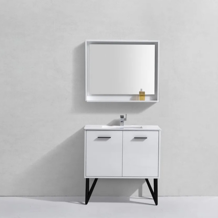 Lipy 36" Modern Bathroom Vanity with Quartz Countertop – Soft-Close Hardware and Designer Legs
