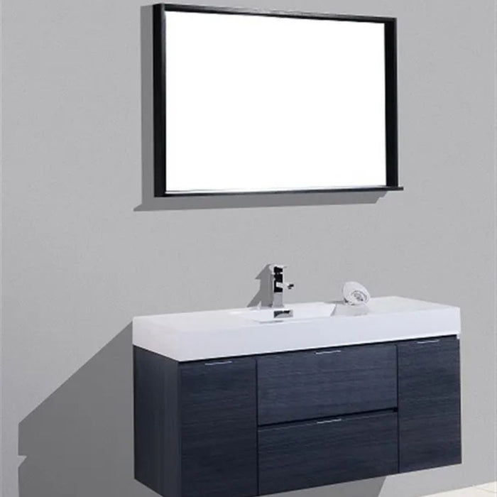Bliss 48" Gray Oak Wall Mount Modern Bathroom Vanity