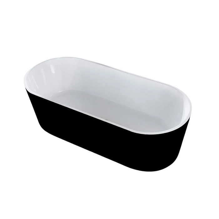 67-Inches Quenth Acrylic Freestanding Bathtub – White & Black Oval