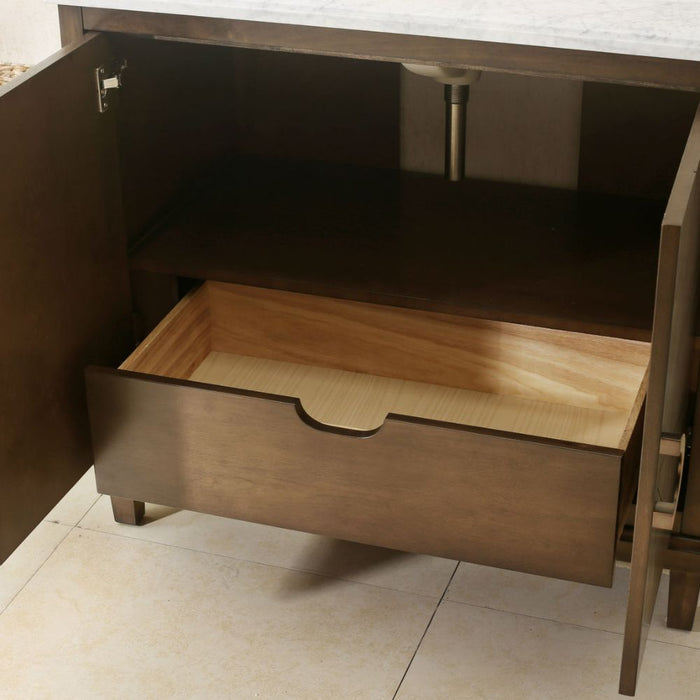 Milly 36" Wood Bathroom Sink Vanity - Antique Coffee, No Faucet