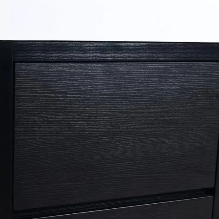 Mora 24" Black Composite Sink Bathroom Vanity – Modern Free Standing with Push-Open Storage