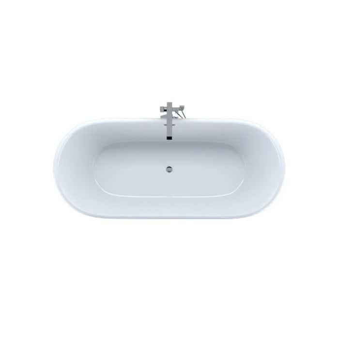 59-Inch Norwin Freestanding Acrylic Tub – White Finish with Black Accents
