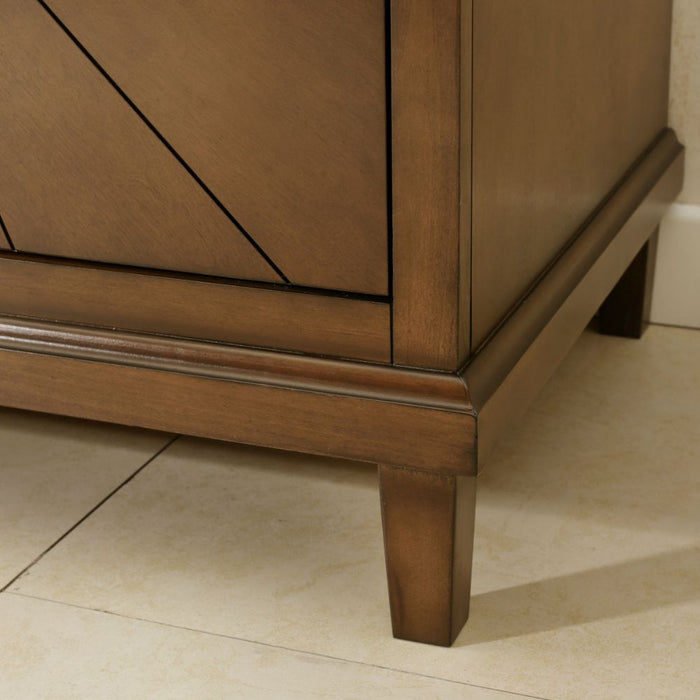 Odette 30" Antique Coffee Bathroom Vanity Cabinet – White Carrara Top Pre-Drilled for Faucets