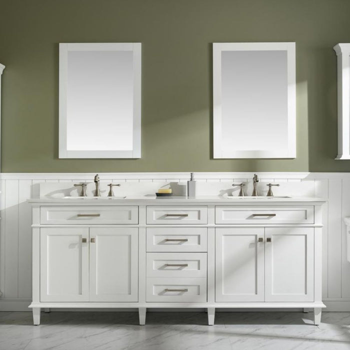 Mirna 80" White Quartz Vanity – Double Sink Modern Bathroom Cabinet