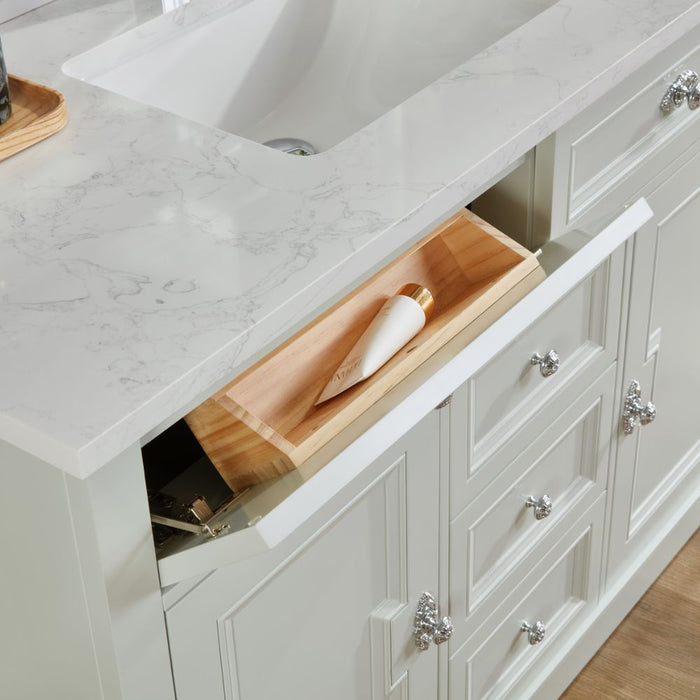 Hildon 48" Silver Strand Wood Bathroom Vanity with Artificial Stone Countertop and Soft Close Storage