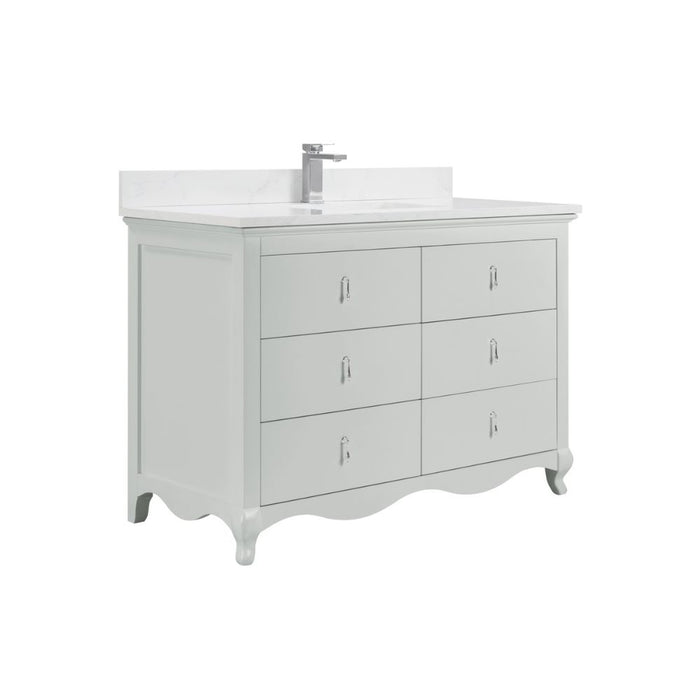 48" Silver Strand Finish Solid Wood Sink Vanity With 1" Artificial Stone Top