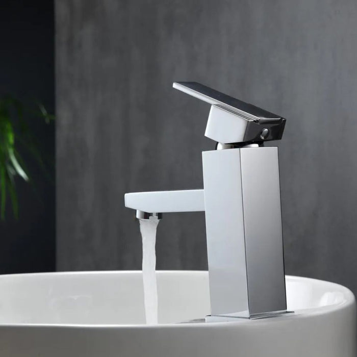 Amanda Chrome Brass Single Lever Bathroom Sink Faucet – Corrosion Resistant cUPC Certified