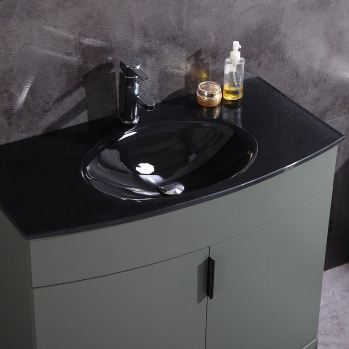 36" Pewter Green Bathroom Vanity - Pvc