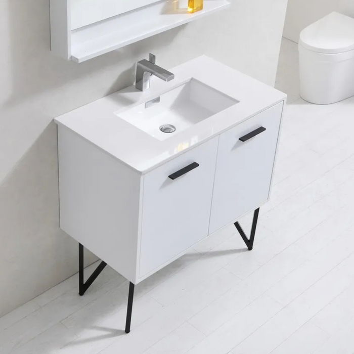 Lipy 36" Modern Bathroom Vanity with Quartz Countertop – Soft-Close Hardware and Designer Legs