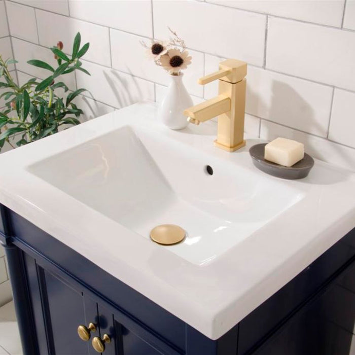 Blaze 24" Blue Sink Vanity Cabinet – Modern Bathroom Vanity with Ceramic Top