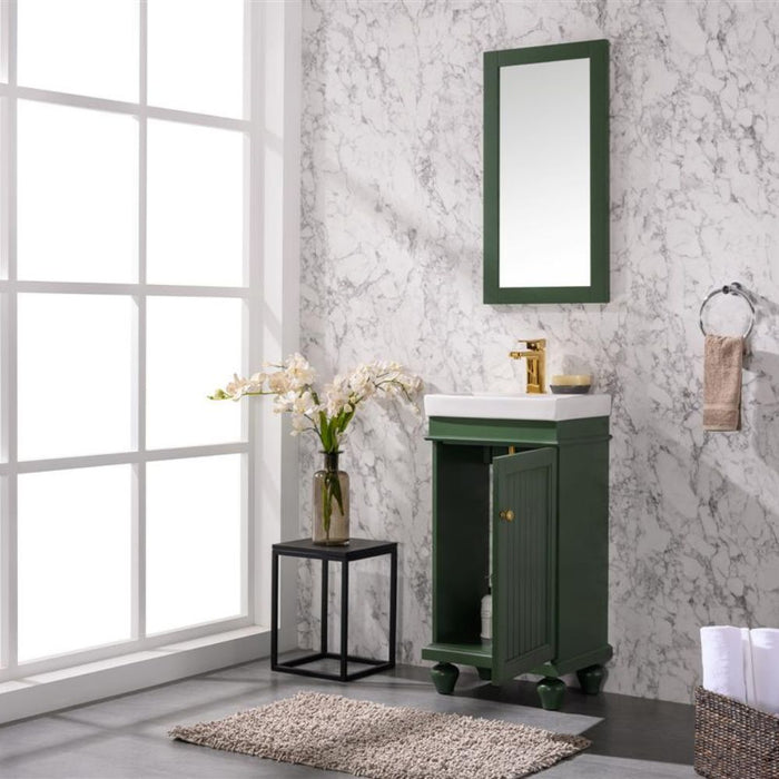 Bellamy 18" Green White Ceramic Sink Vanity – Compact Single Faucet Hole Design
