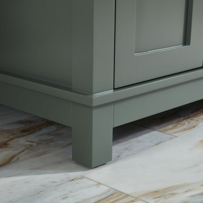 Mathias 60" Pewter Green Wood Bathroom Vanity with 1" Stone Countertop Undermount Sink Soft Close Hardware