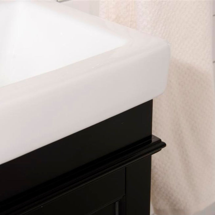 Arbor 18" Espresso Wood Vanity Cabinet with White Ceramic Top & Sink – Modern Bathroom Furniture