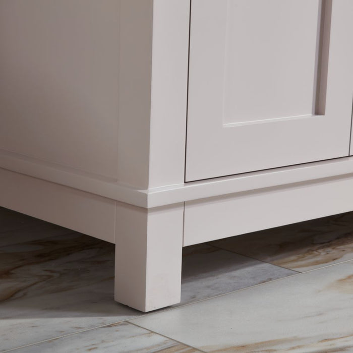 Cassandra 60" Solid Wood Bathroom Vanity White Finish Undermount Sink & Stone Top