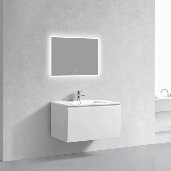 Lauren 36" Modern Wall Mounted Bathroom Vanity Gloss White – Contemporary Floating Design with Integrated Sink