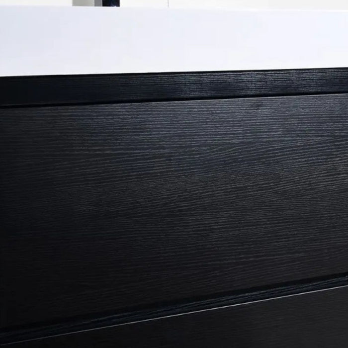 Britannia 30" Black Wood Modern Bathroom Vanity – Freestanding with Acrylic Sink & Soft-Close Hardware