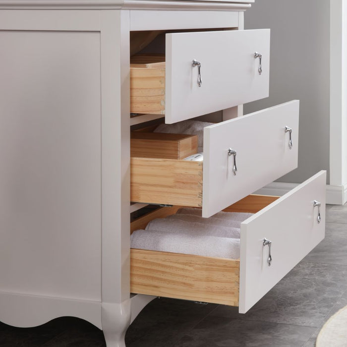 Baretta 36" Dreamy Solid Wood Bathroom Vanity in White – Contemporary Style with Stone Countertop