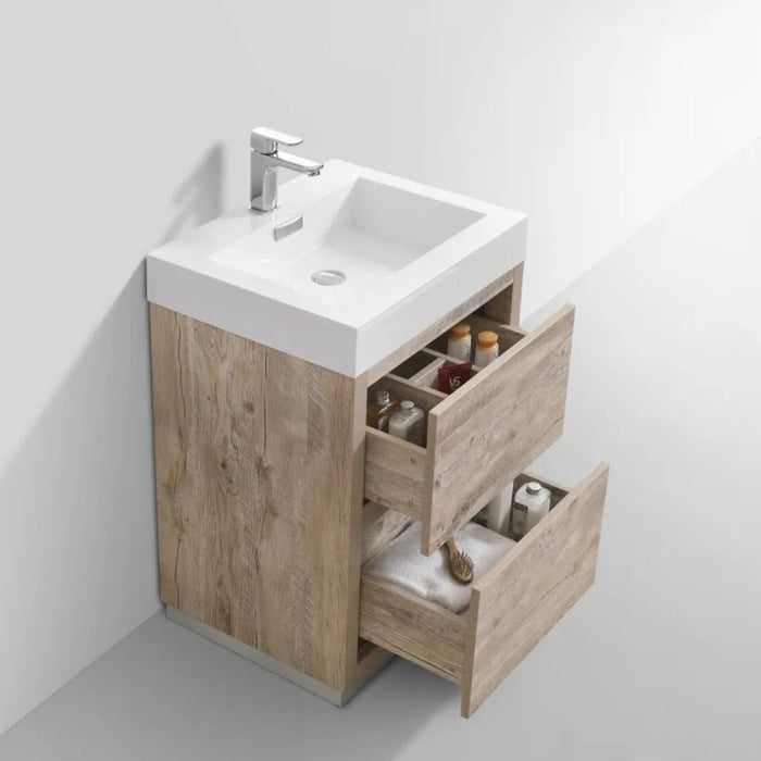 Bliss 24" Nature Wood Free Standing Modern Bathroom Vanity