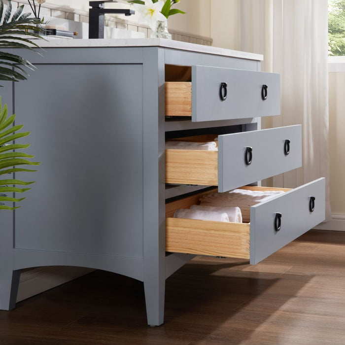 Felda 48" Modern Bathroom Vanity – Cadet Wood & Top