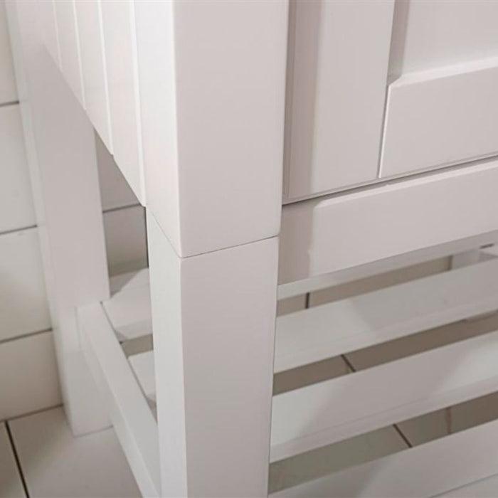 Boheme 18" White Ceramic Bathroom Vanity Cabinet – Pre-Drilled Single Hole Top