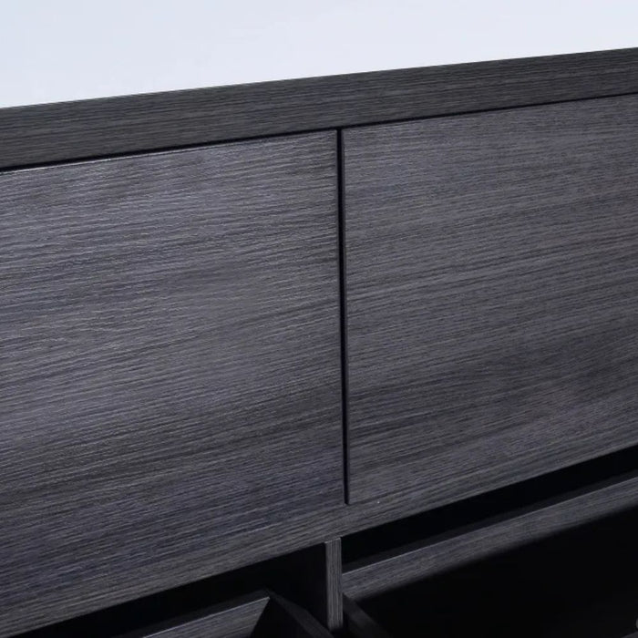 Averi 60" Gray Oak Double Sink Freestanding Bathroom Vanity – Modern Style with Push-Open Drawers