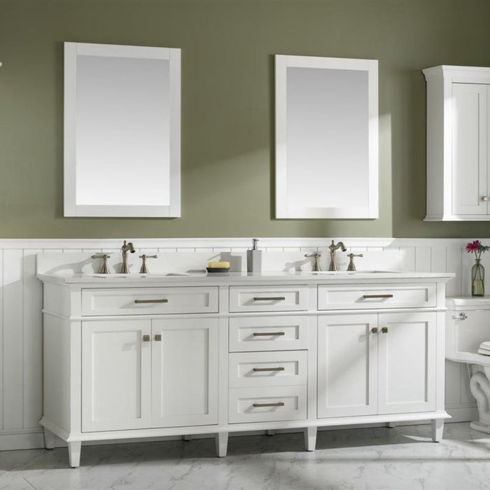 Mirna 80" White Quartz Vanity – Double Sink Modern Bathroom Cabinet
