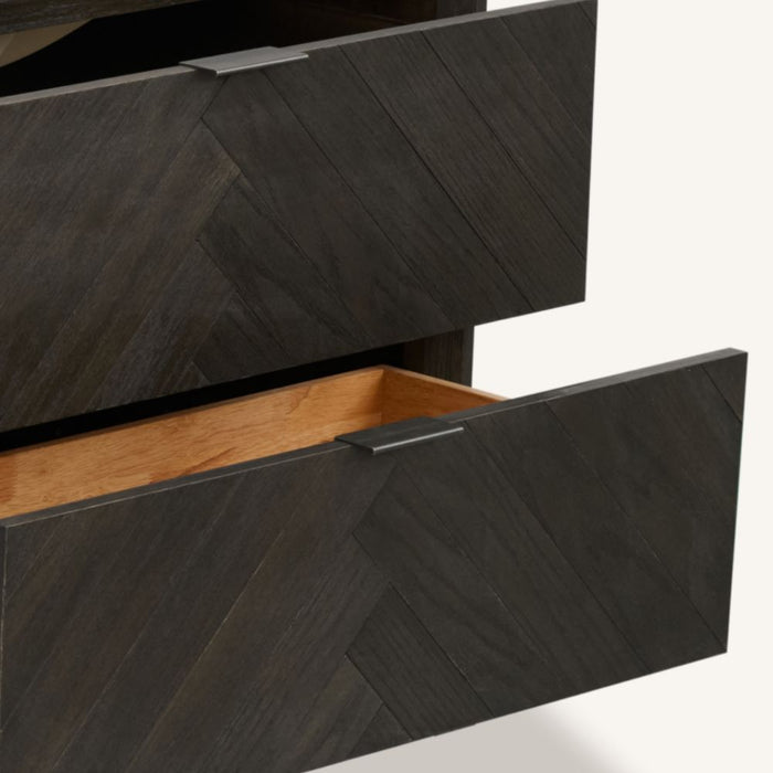 Leda 36" Brown Oak Bathroom Vanity with White Stone Top – Undermount Sink 2-Drawer Storage