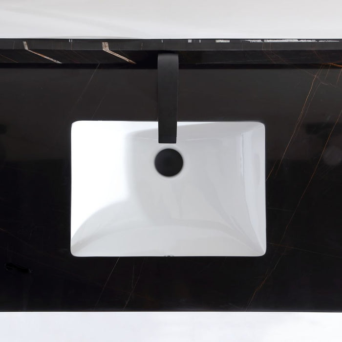 Norwich Modern Industrial 36" Single Sink Bathroom Vanity in Pewter Green – Golden Brush Steel & Oak Construction with Marble Top
