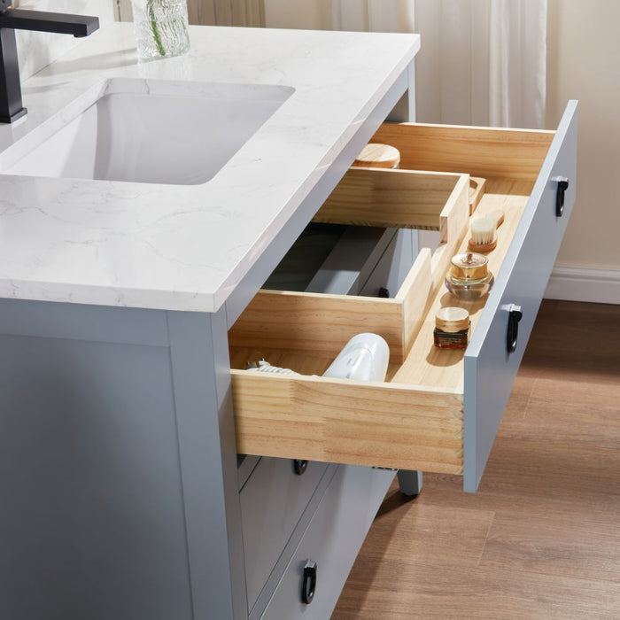 Felda 48" Modern Bathroom Vanity – Cadet Wood & Top