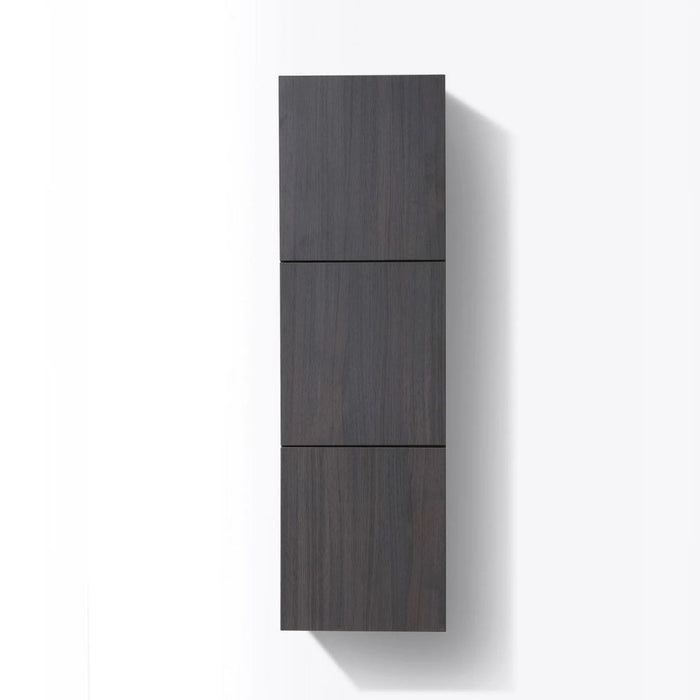 Patrice 18"W x 59"H Gray Oak Finish Linen Cabinet – 3-Door Bathroom Storage