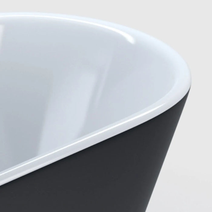 59-Inch Norwin Freestanding Acrylic Tub – White Finish with Black Accents
