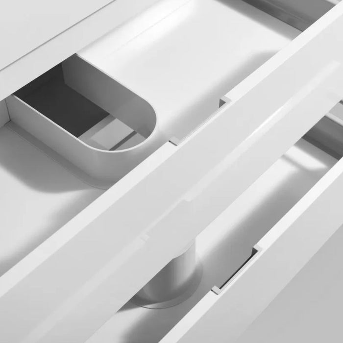 Abrosia 24" High Gloss White Wall Mount Bathroom Vanity - European Soft-Close Hardware & Acrylic Sink