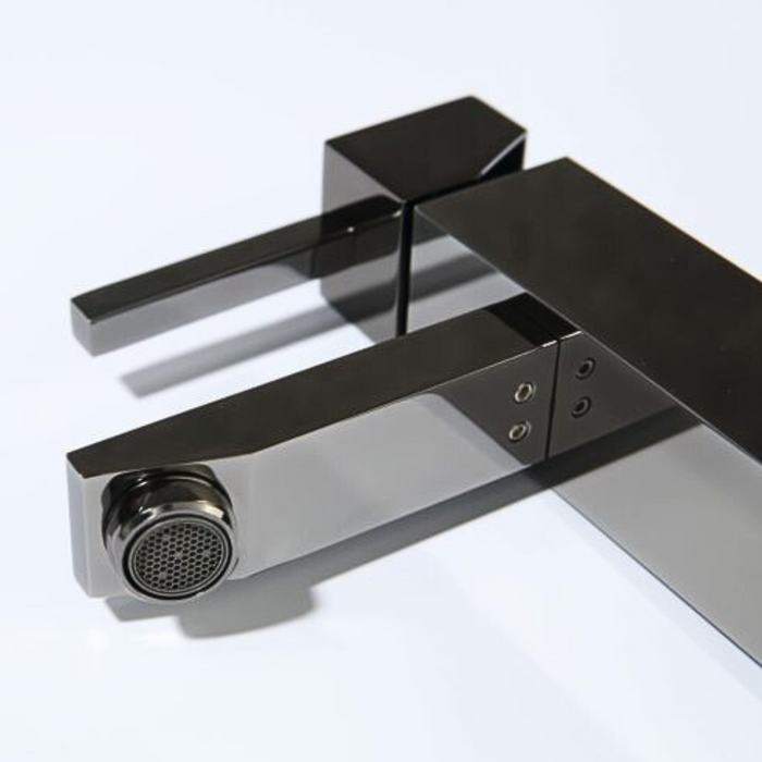 Rozin Widespread Faucet – Glossy Black, Drain Included