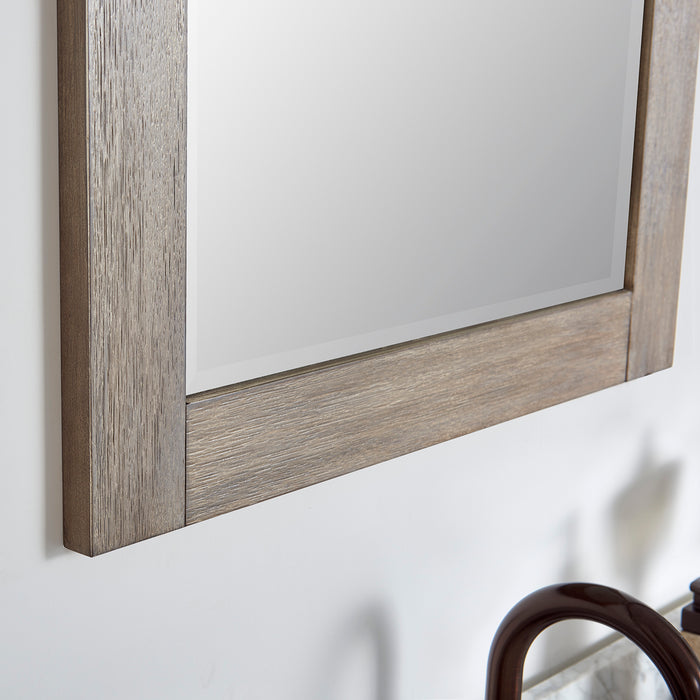 24-Inch Verdin Grey Rectangular Bathroom Vanity Mirror - Barn Door Style Wall Mount with Wood Frame