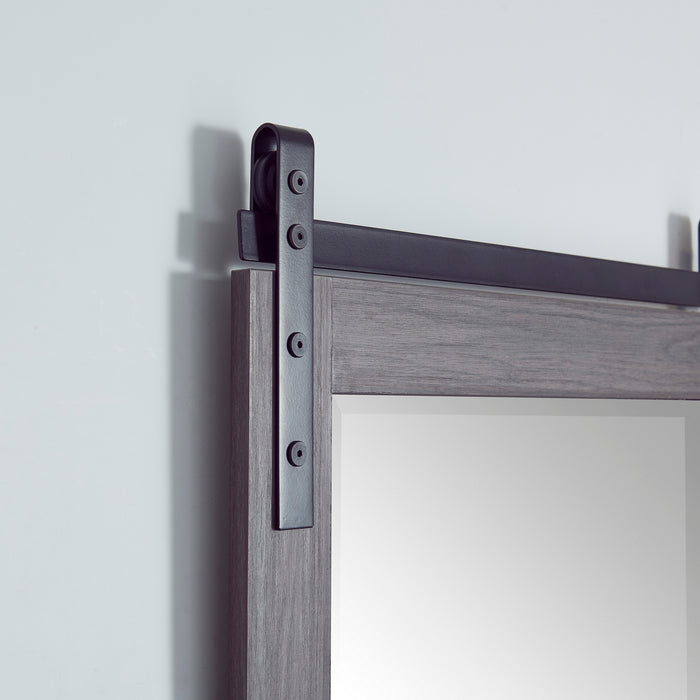 24" Solen Rectangular Oak Bathroom Vanity Mirror - Barndoor Design Wall Mount Mirror