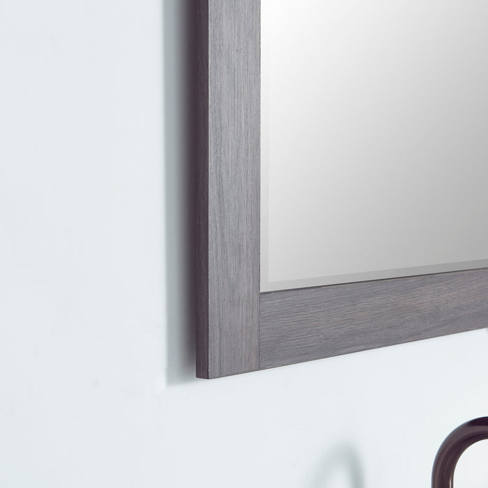 24" Solen Rectangular Oak Bathroom Vanity Mirror - Barndoor Design Wall Mount Mirror