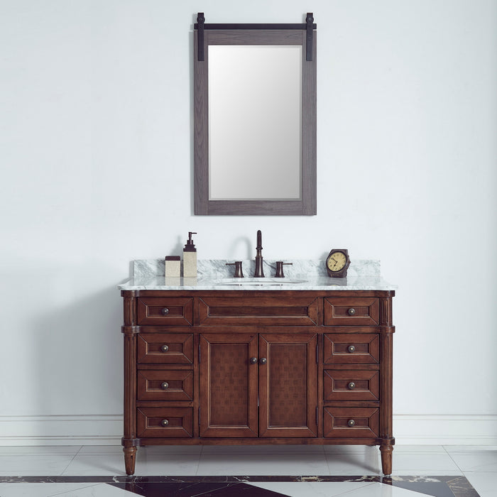 24" Solen Rectangular Oak Bathroom Vanity Mirror - Barndoor Design Wall Mount Mirror